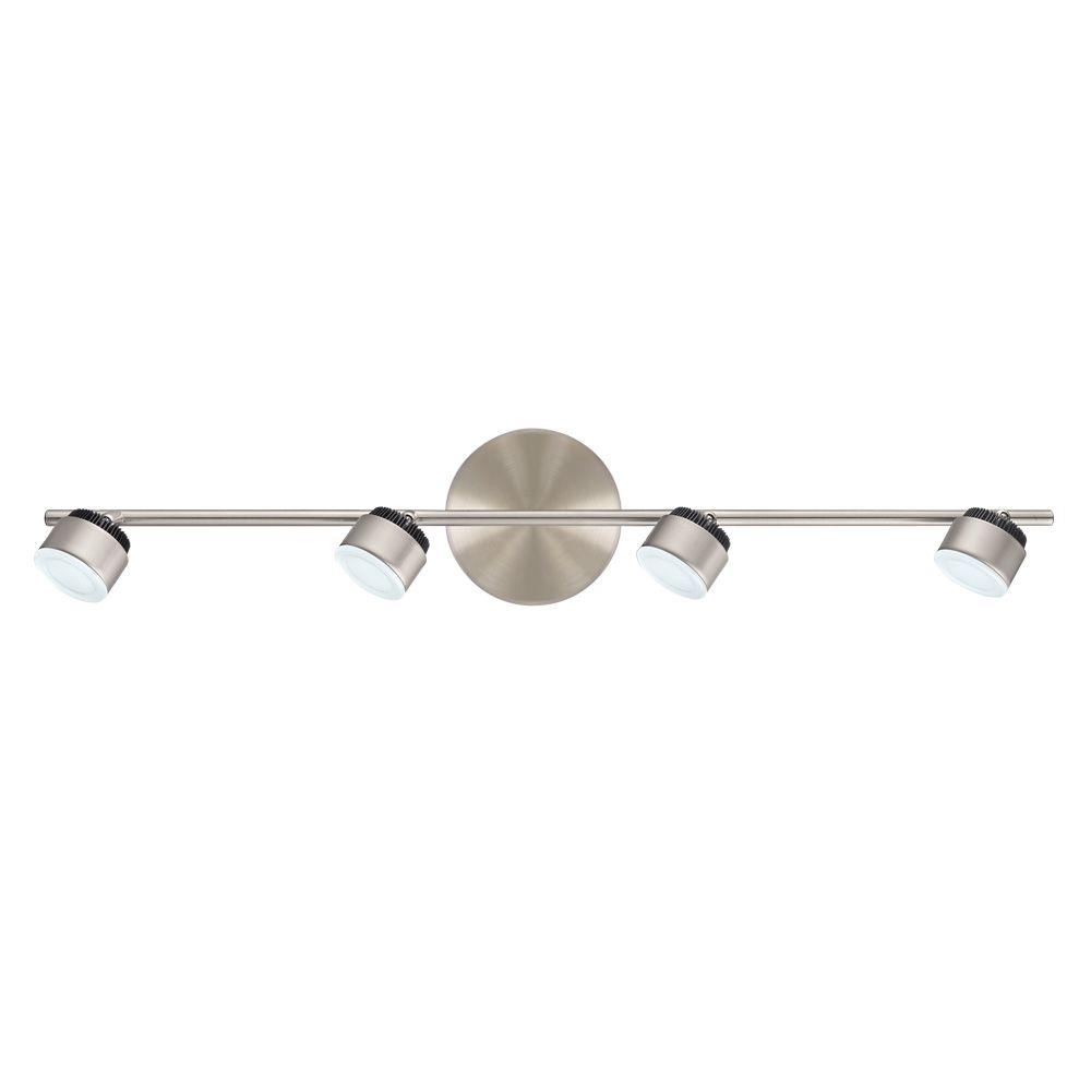 Eglo Armento 1 Collection 30 71 In W 4 Light Satin Nickel Dimmable Integrated Led Track Lighting Kit With Adjustable Heads