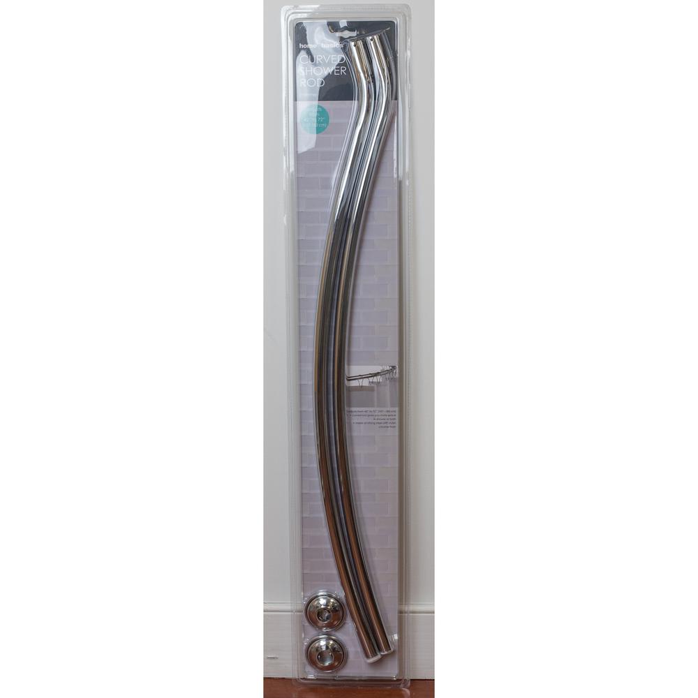 Home Basics 43 62 In Steel Curved Shower Rod Bar Chrome
