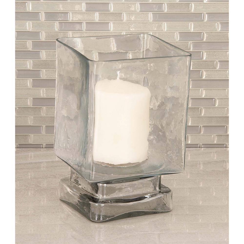 Litton Lane 8 In Cube Shaped Frosted Gl Hurricane Candle Holder Cube Shaped Frosted Gl Hurricane Candle Holder