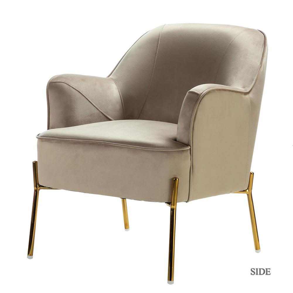 JAYDEN CREATION Nora Brown Gold Legs Accent ChairCHM6154ABROWN The Home Depot
