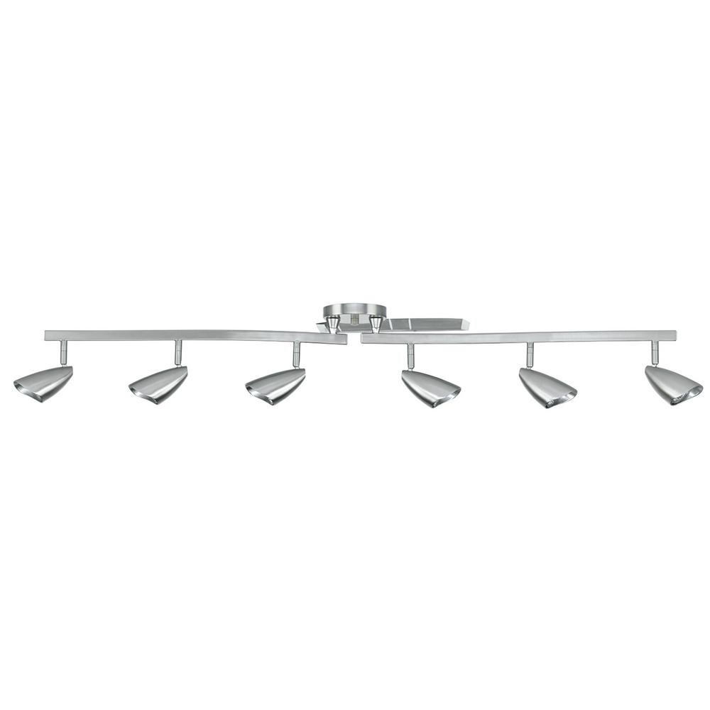 Silver Track Lighting The Home Depot Grayson 6 Light Brushed Steel Adjule Track Lighting Kit