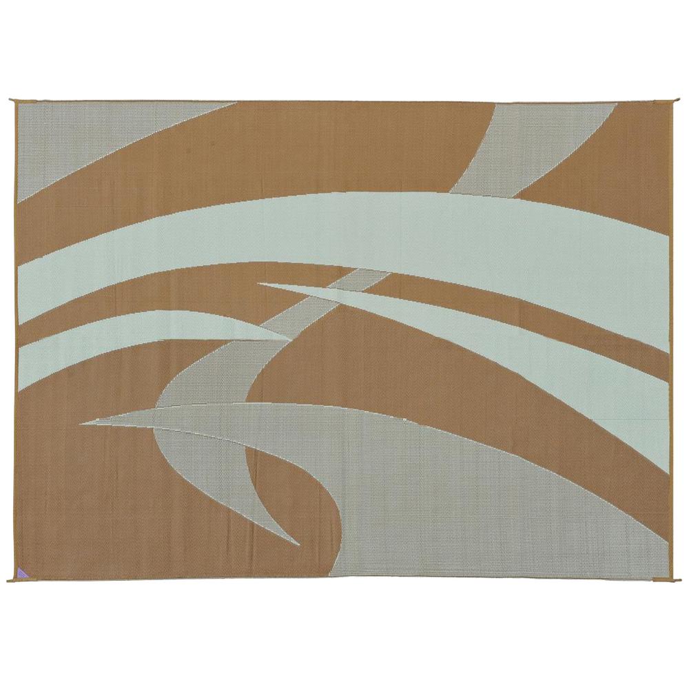 Reversible Mats 12 Ft X 9 Ft Reversible Rv Patio Mat Swirl Brown Or Beige 159127 The Home Depot