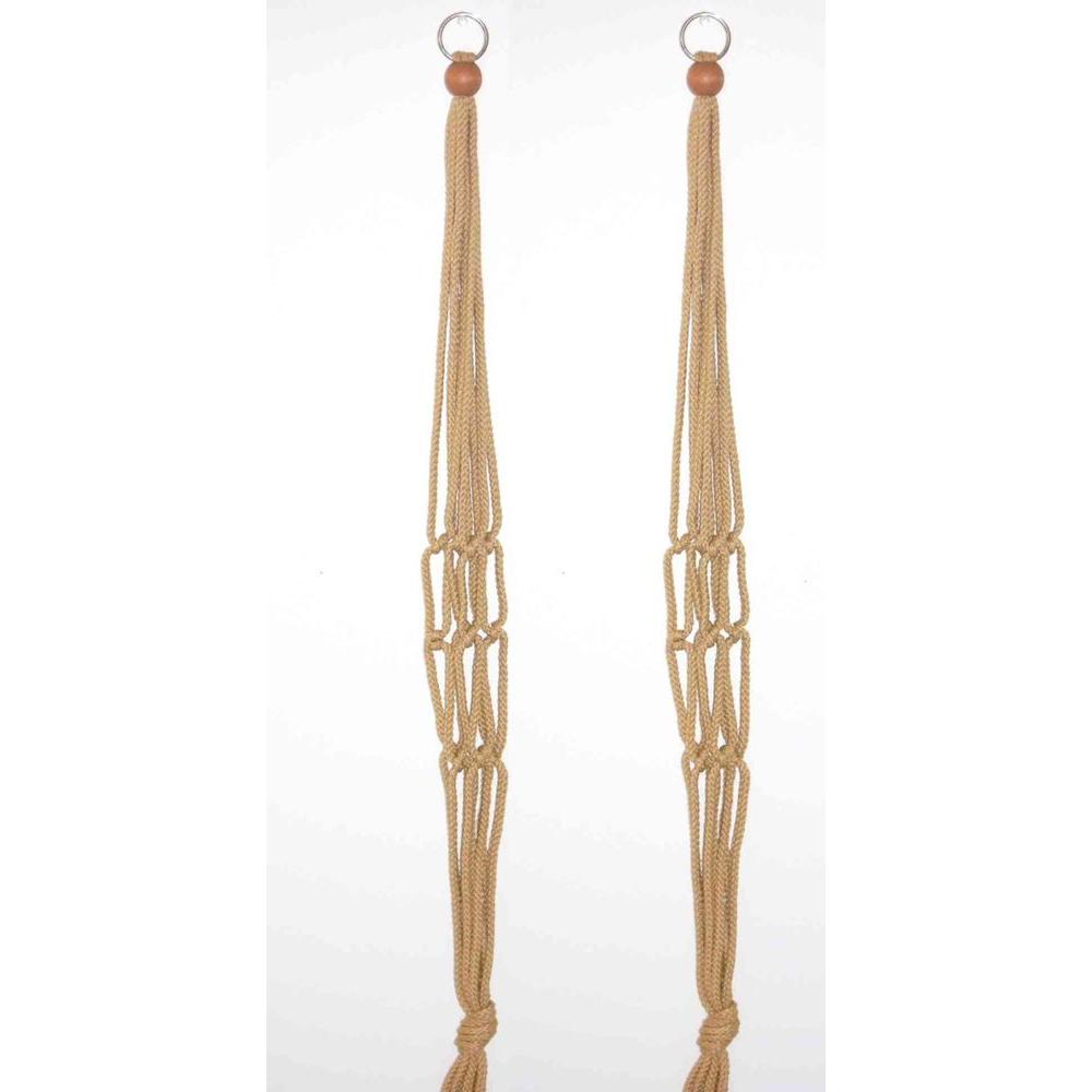 Primitive Planters 36 in. Jute Macrame Plant Hangers (2