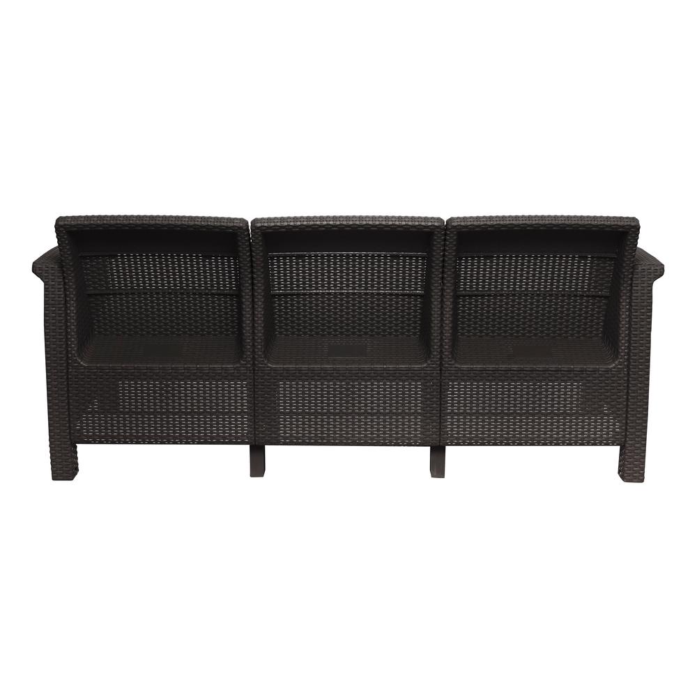 Mq Ferrara Espresso 1 Piece Plastic Outdoor Patio Sofa With A