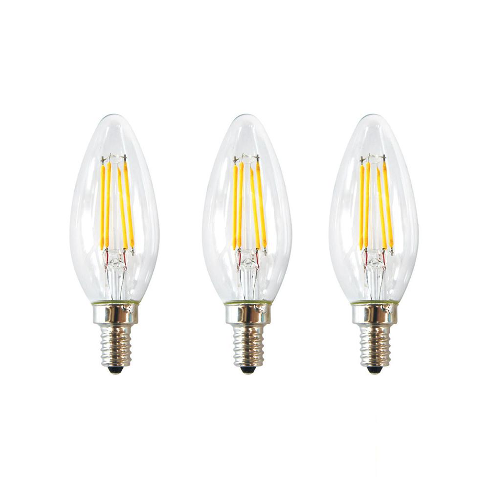 E12 Edison 2700 Led Bulbs Light The Home Depot 40 Watt Equivalent B11 Dimmable Energy Star Clear Filament Vintage Style Led Light Bulb Soft