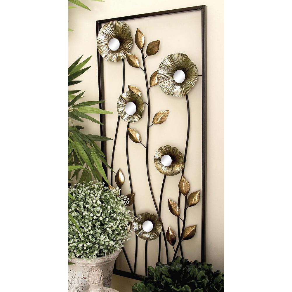 14 In X 34 Assorted Contemporary Metal Climbing Fls Diptych Wall Decor Set Of 2