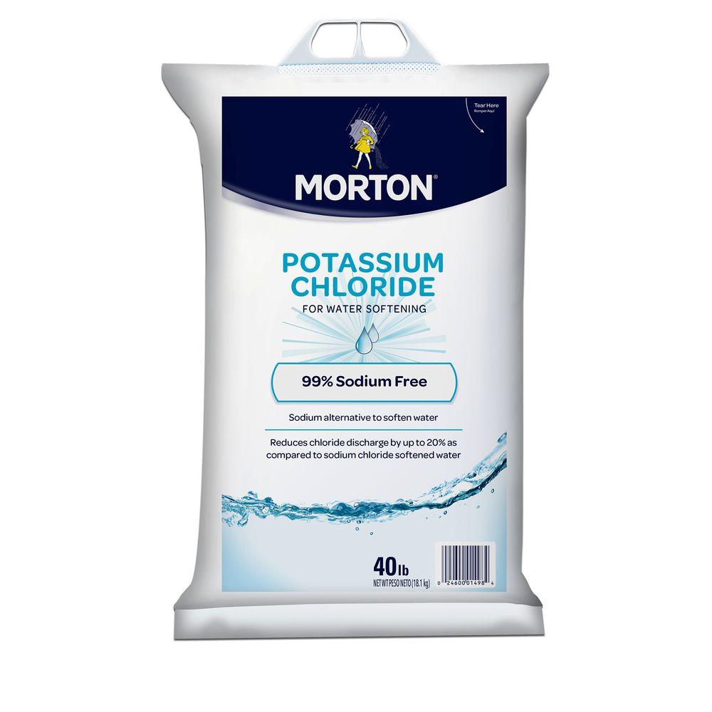 Morton Salt 40 Lb Potium Chloride Water Softener Pellets Potium Chloride Water Softener Salt Pellets 1498 The Home Depot