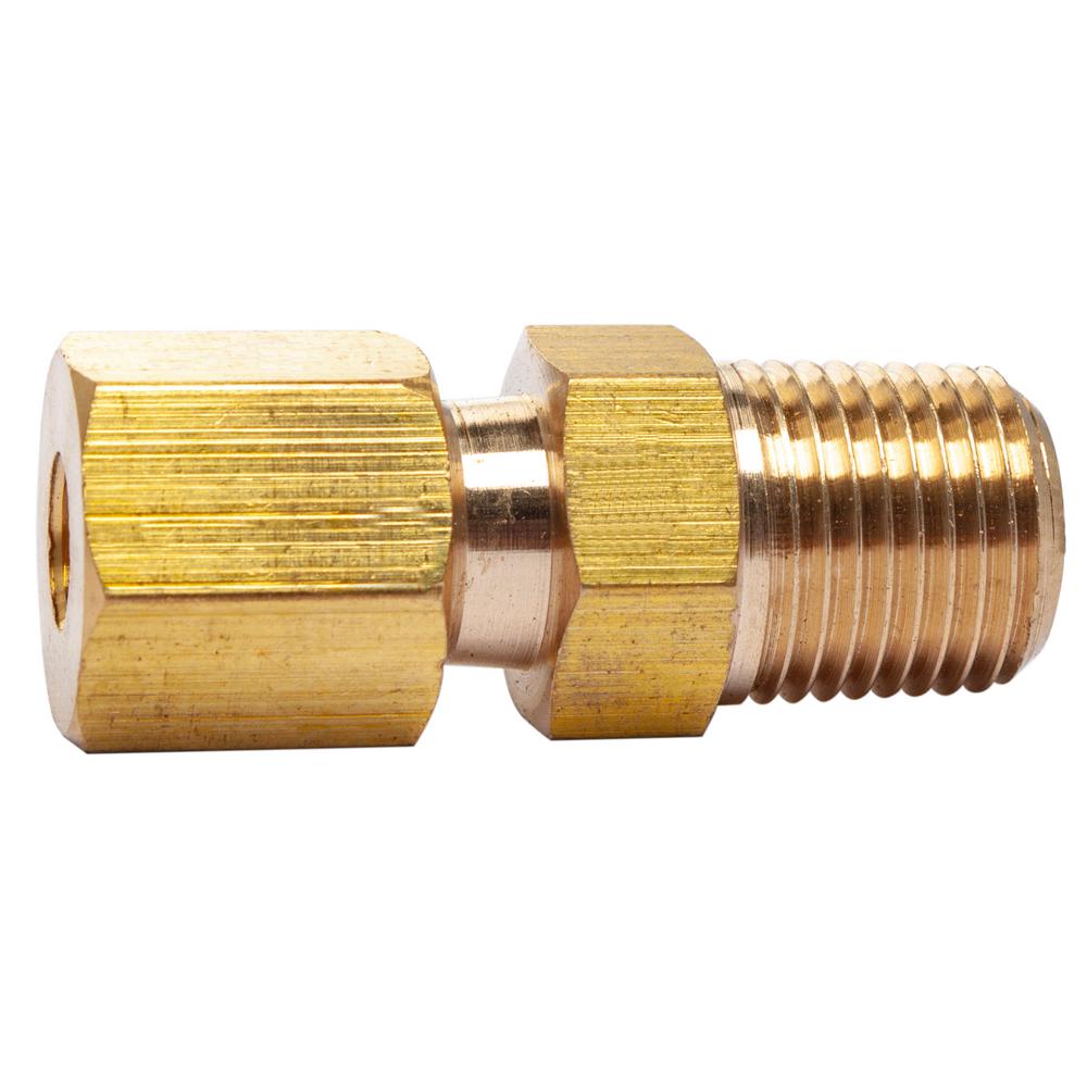 LTWFITTING 3/16 in. O.D. Comp x 1/8 in. MIP Brass Compression Adapter ...