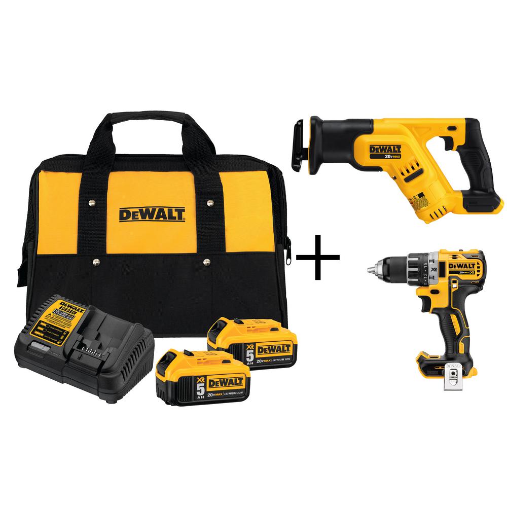 DEWALT 20-Volt MAX Lithium-Ion Starter Kit with (2) 5Ah Batteries ...