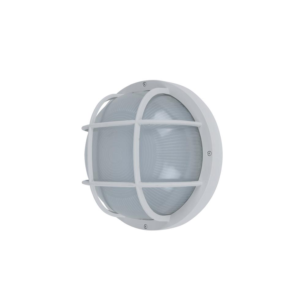 Lutec Coastal Jacksonville White Integrated LED Bulkhead Wall Lantern