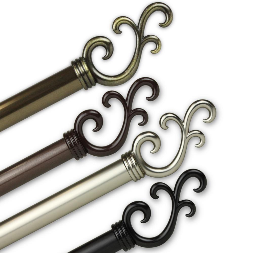 28 in. to 48 in. 13/16 in Carolyn Single Ajustable Curtain Rod in