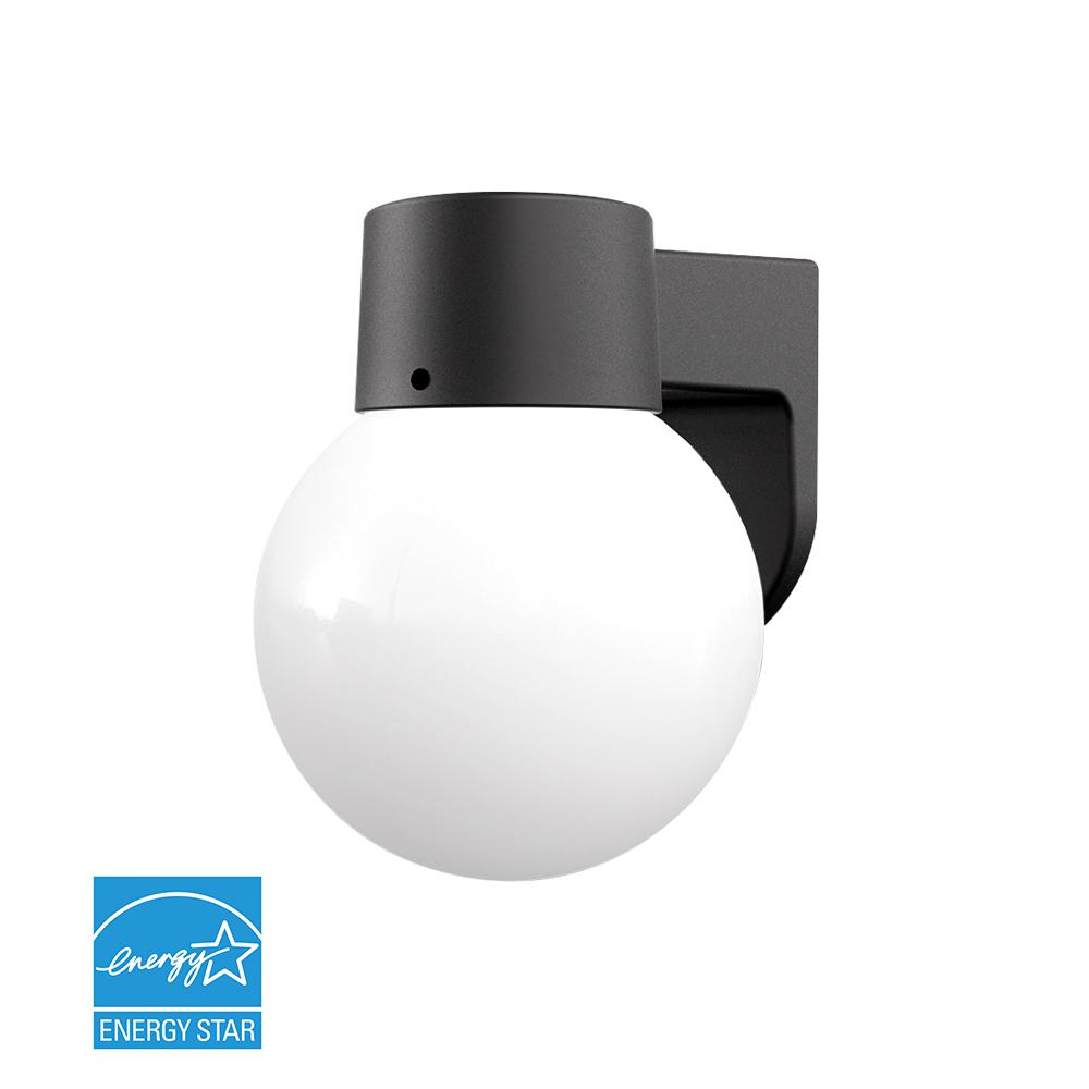 Outdoor Wall Mounted Lighting The Home Depot 1 Light Matte Black Outdoor Wall Mount Lantern