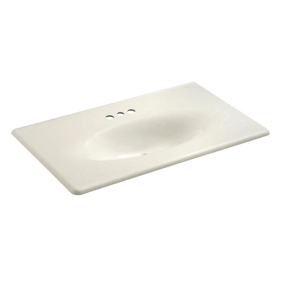 KOHLER 22.25 in. Iron/Impressions Vanity Top Bathroom Sink in BiscuitK