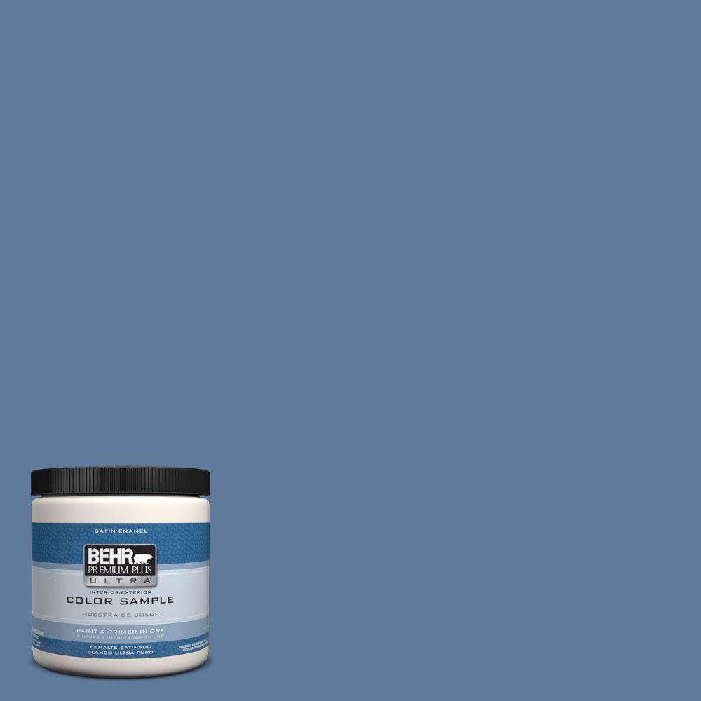 BEHR Premium Plus Ultra 8 oz. #PPU14-2 Glass Sapphire Interior/Exterior ...