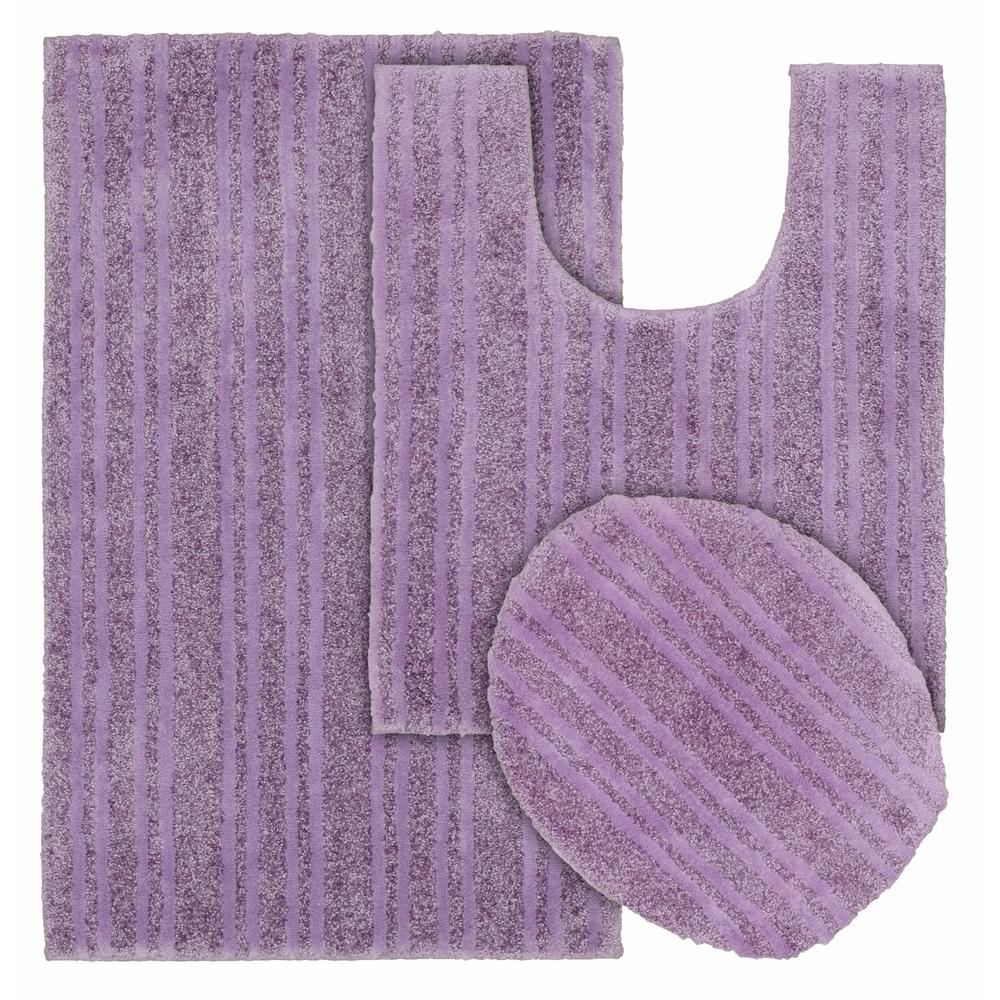 Garland Rug Grand Isle Purple 21 In X 34 Striped Nylon