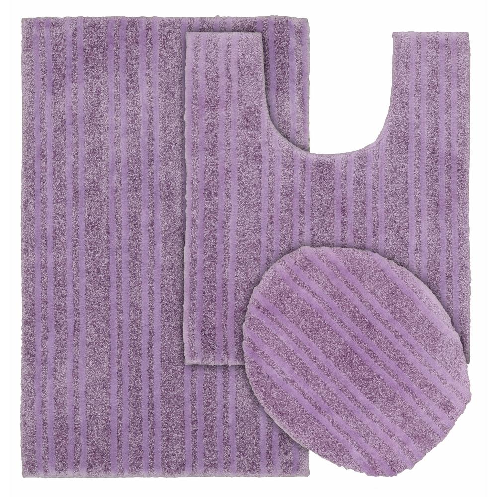 Garland Rug Grand Isle Purple 21 In X 34 In Striped Nylon 3