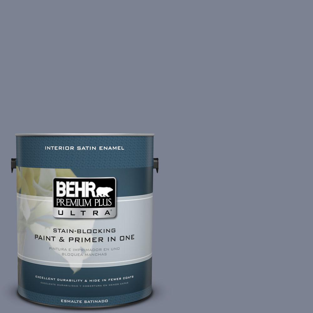 BEHR Premium Plus Ultra 1 gal. 610F6 Deep Smoke Signal Satin Enamel Interior Paint and Primer