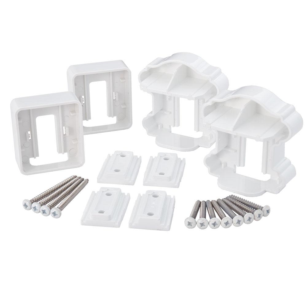 Fiberon ArmorGuard Classic White Plastic Line Rail Hardware Kit