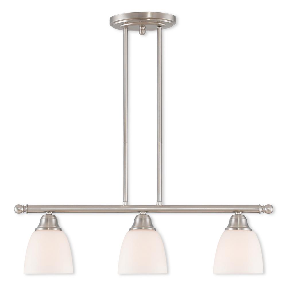 Livex Lighting Somerville 3Light Brushed Nickel Linear Chandelier with