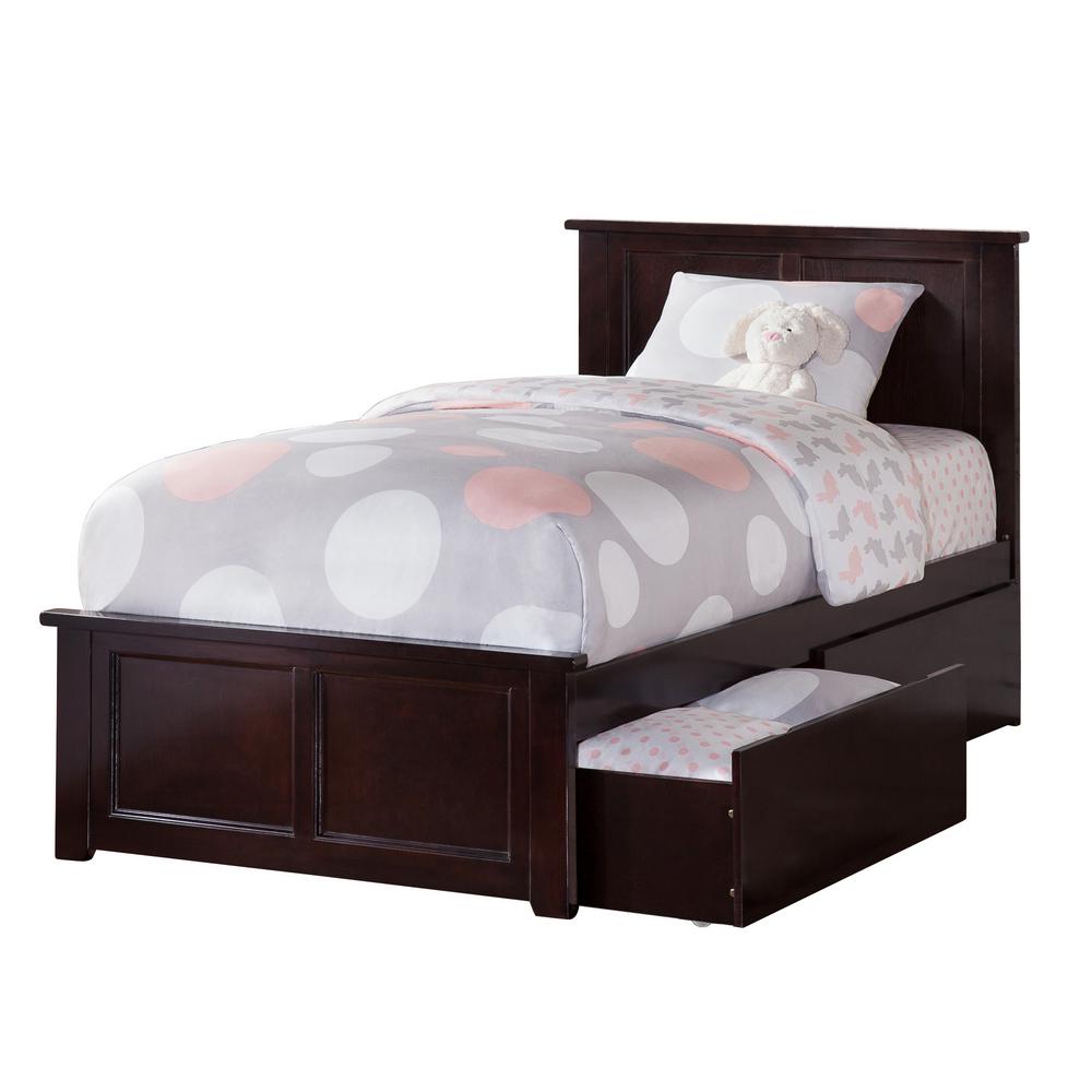 Atlantic Furniture Madison Espresso Twin Platform Bed With Matching Atlantic Furniture Madison Espresso Twin Platform Bed With Matching Foot Board And 2 Urban Drawers