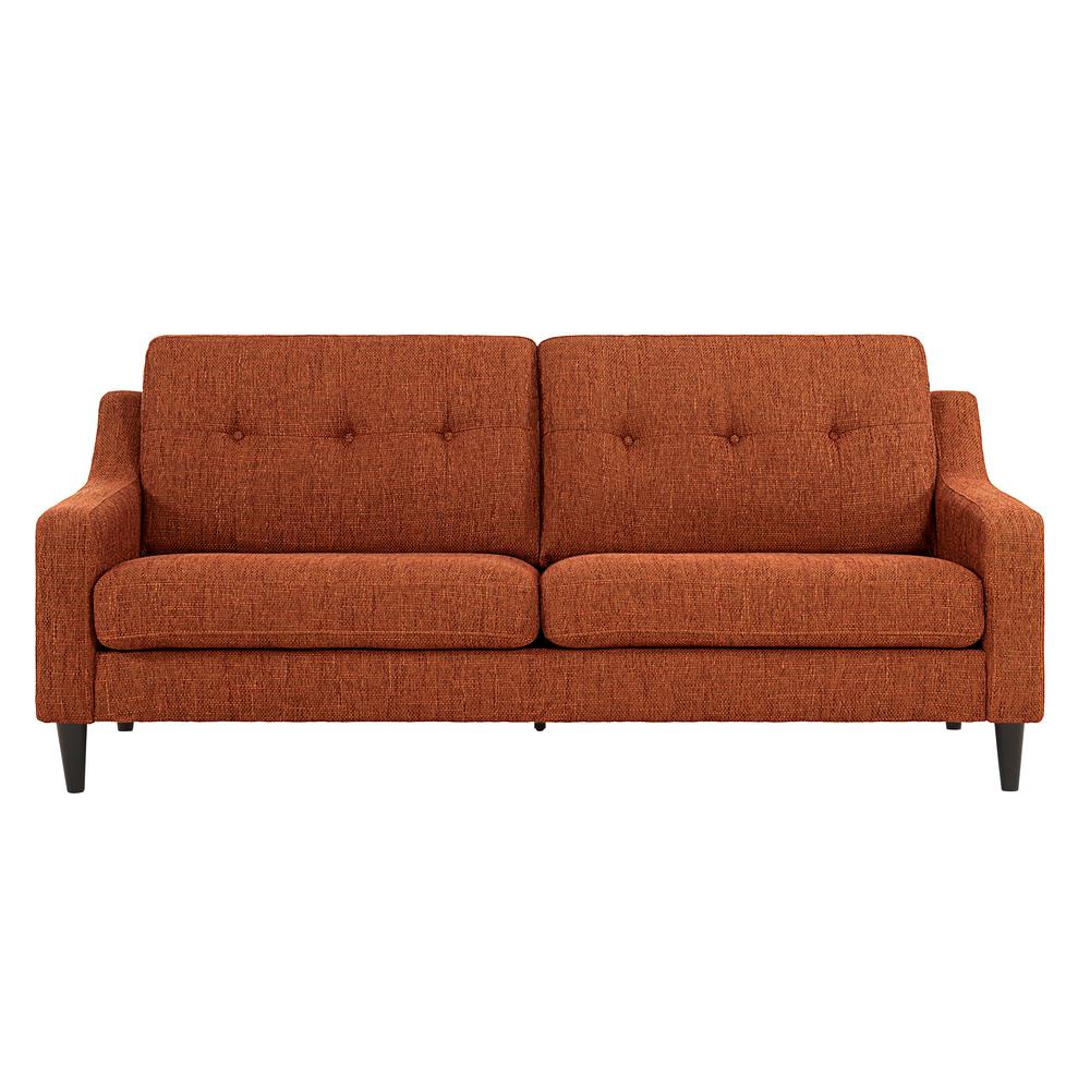 Handy Living Regina 75 6 In Orange Tweed Polyester 2 Seater Lawson Sofa With Removable Cushions Rgn Sx Rdf30 The Home Depot