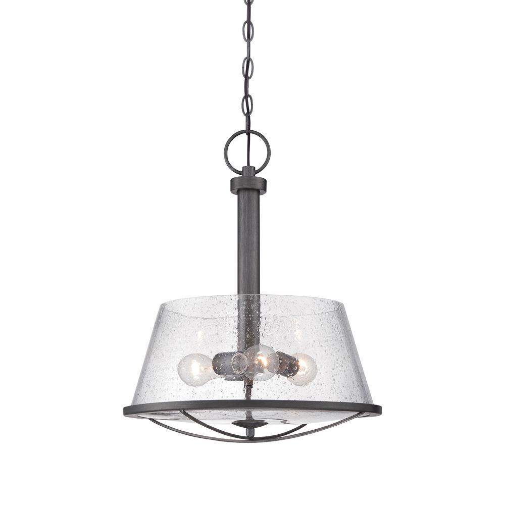 Pendant Lights Lighting The Home Depot Darby 3 Light Weathered Iron Pendant