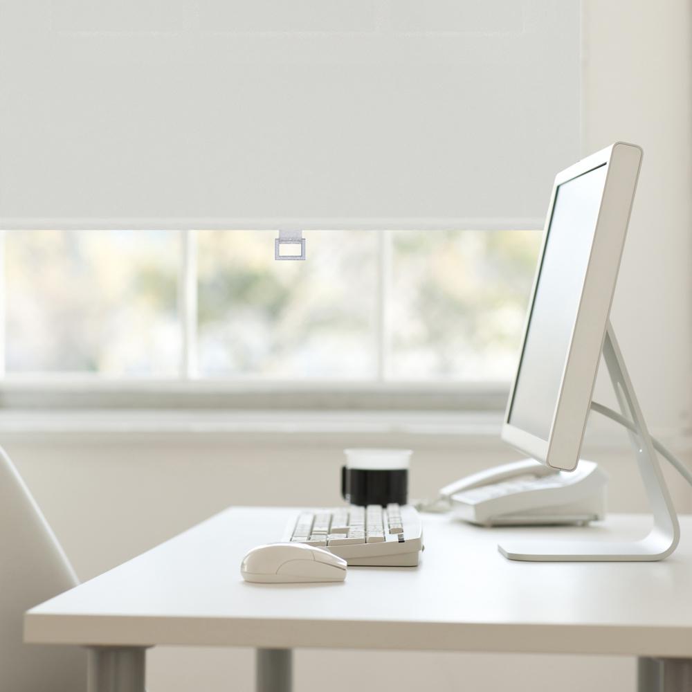 iFit CuttoWidth Light Gray Cordless Light Filtering Acrylic Coated