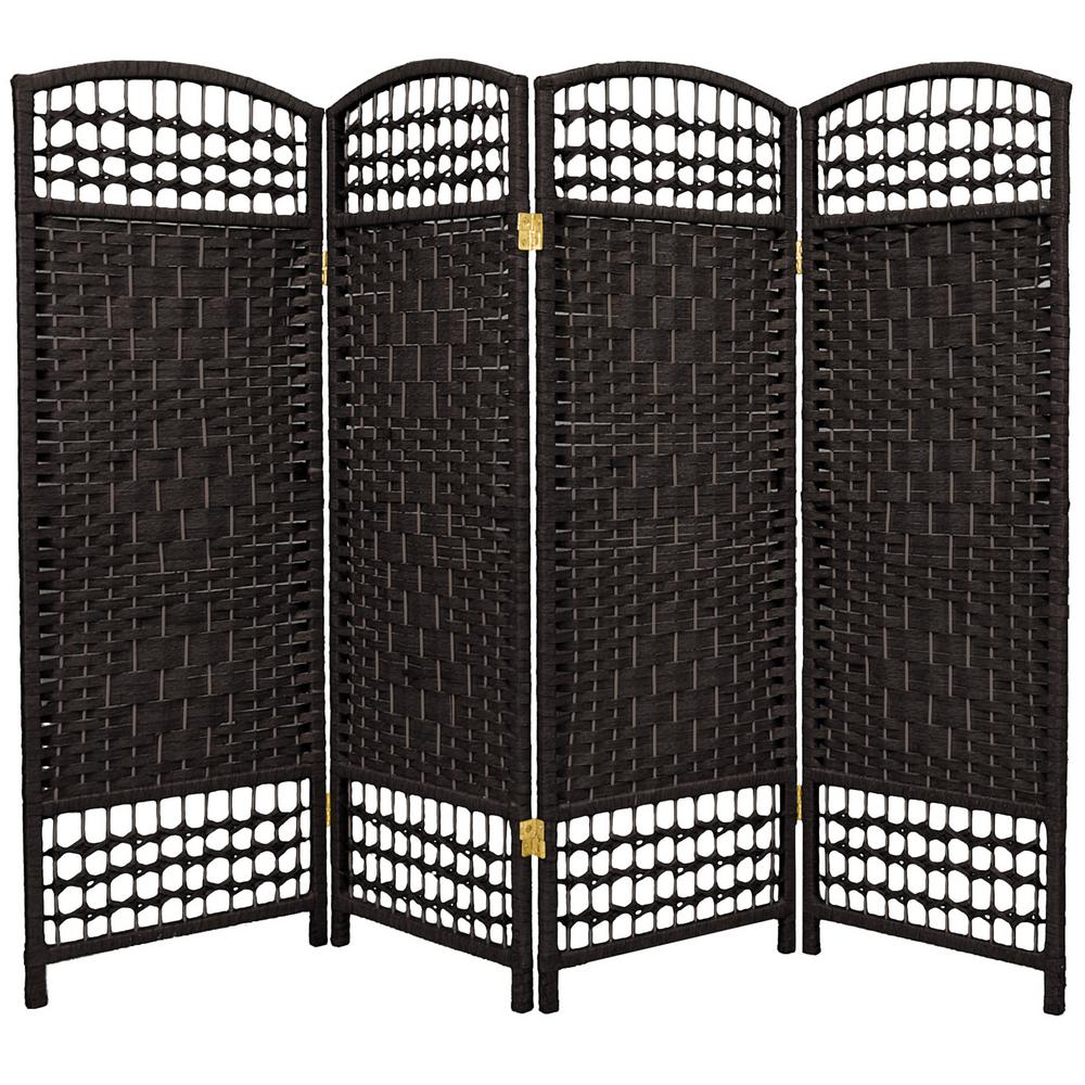 4 ft. Black 4Panel Room DividerFB4DMNDBLK4P The Home Depot