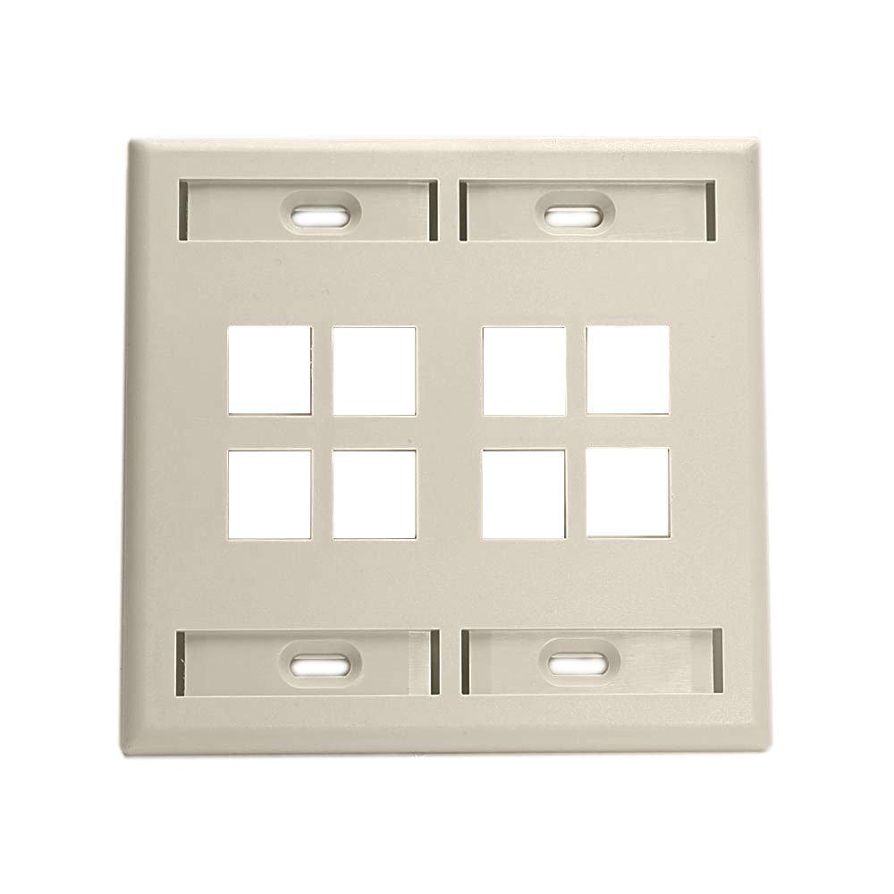 Leviton 2-Gang QuickPort Standard Size 8-Port Wallplate with ID Windows ...