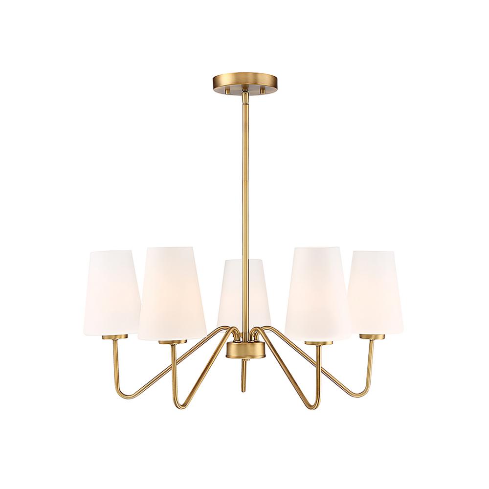 Filament Design 5 Light Natural Brass Chandelier
