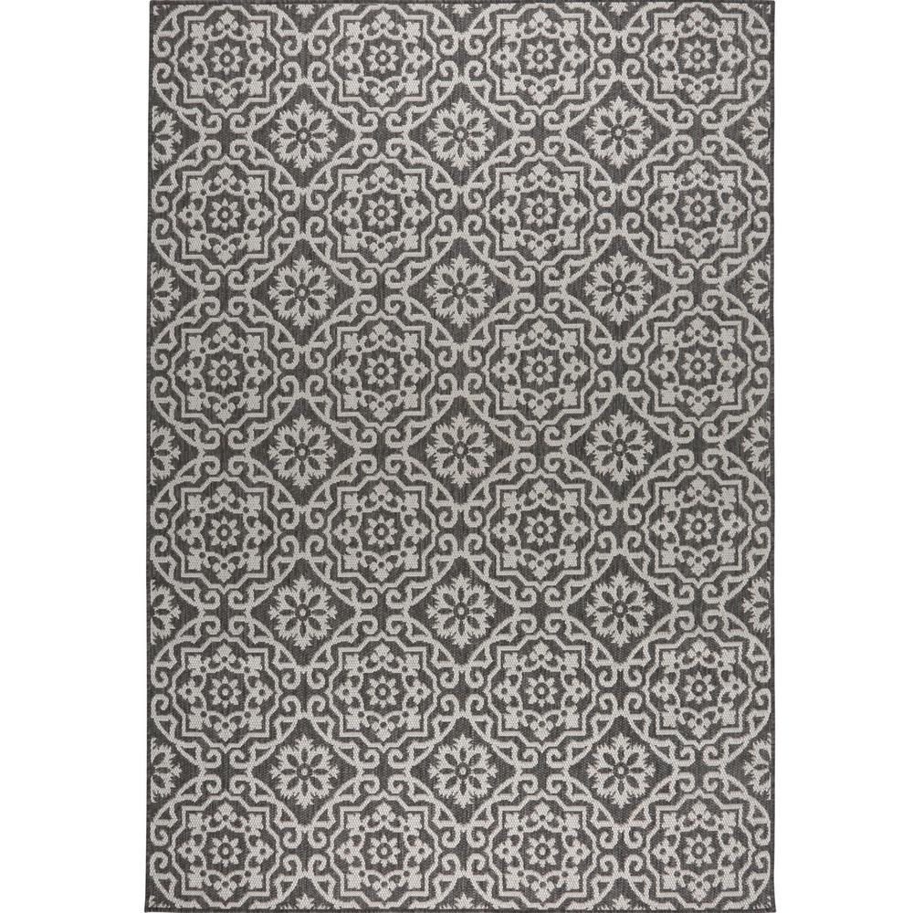 Nicole Miller Patio Country Black Gray 5 Ft 2 In X 7 Ft 2 In