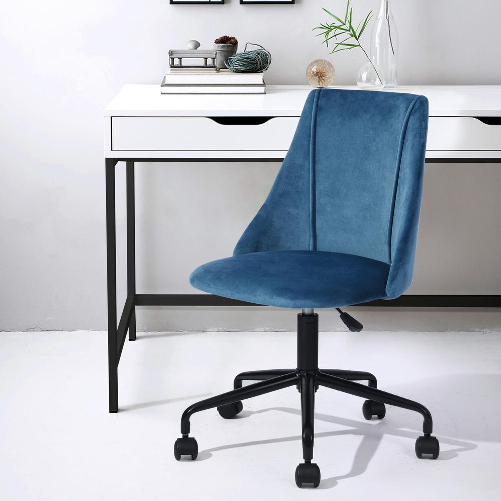 furniturer cian blue velvet swivel office desk chaircian blue  the home  depot