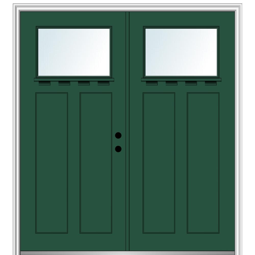 Mmi Door 64 In X 80 In Shaker Left Hand Inswing 1 Lite Clear Low