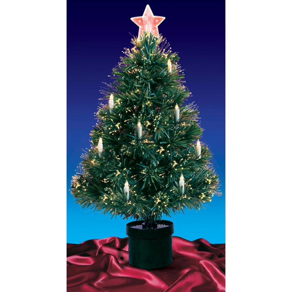 Northlight 4 Ft Pre Lit Multi Lights Fiber Optic Artificial Christmas Tree With Candles 32911569 The Home Depot