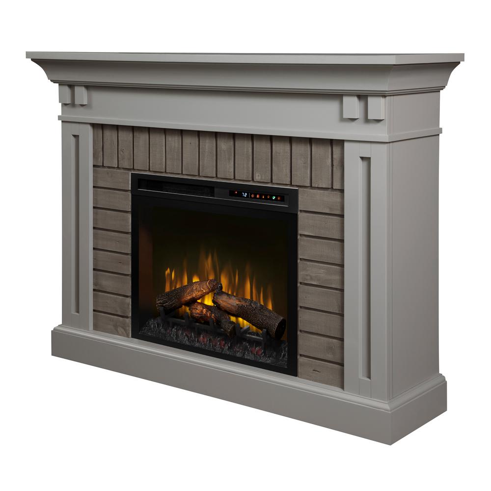 Dimplex Madison 58 In Electric Fireplace With Logs In Stone Grey