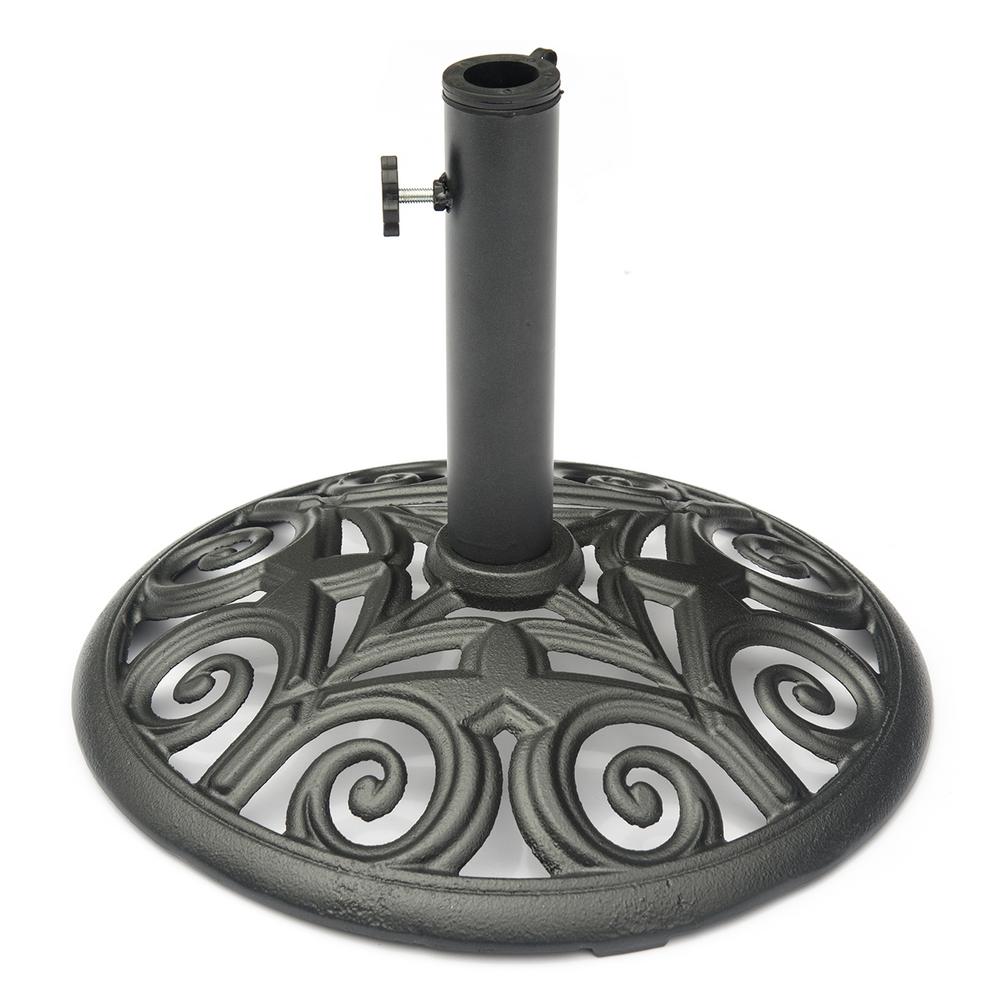 17 5 Cast Iron Patio Umbrella Base By Trademark Innovations Black Mimbarschool Com Ng