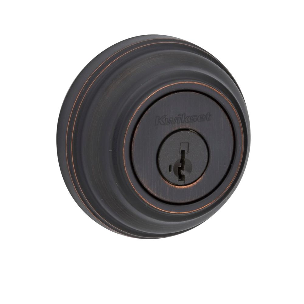 Kwikset Austin Bronze Single Cylinder Deadbolt featuring