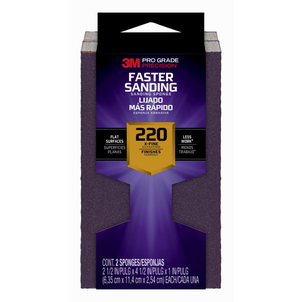 TM x 4 in Flexible Softback Sanding Sponge Aluminum Oxide AO 2.88 in x .5 in Waterproof 3M Pro-Pad TM 50, 60 Grit