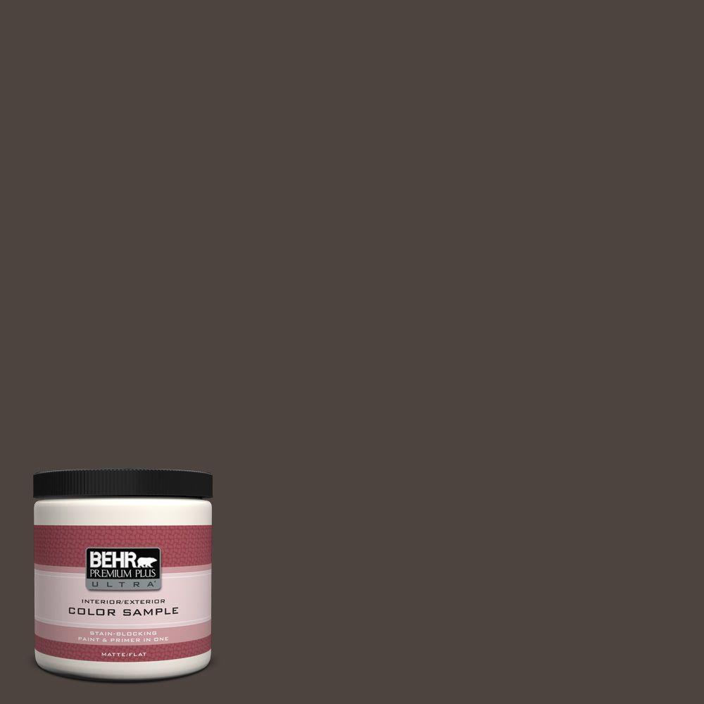Behr Premium Plus Ultra 8 Oz Ppu5 01 Espresso Beans Matte Interior Ppu5 01 Espresso Beans Matte Interior Exterior Paint And Primer In One Sample