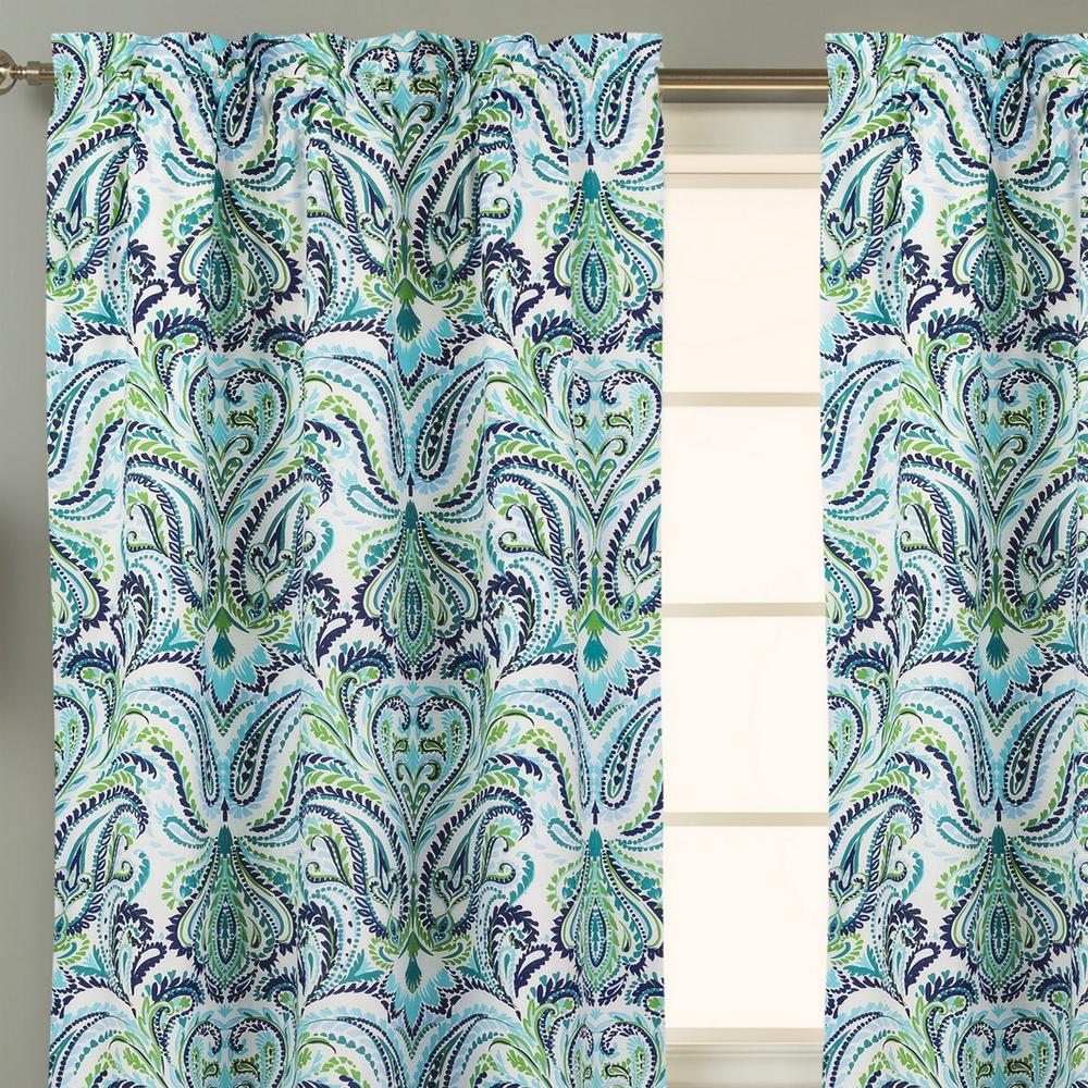 Nouvelle Home Painterly Paisley 40 In W X 84 In L Curtain Panel