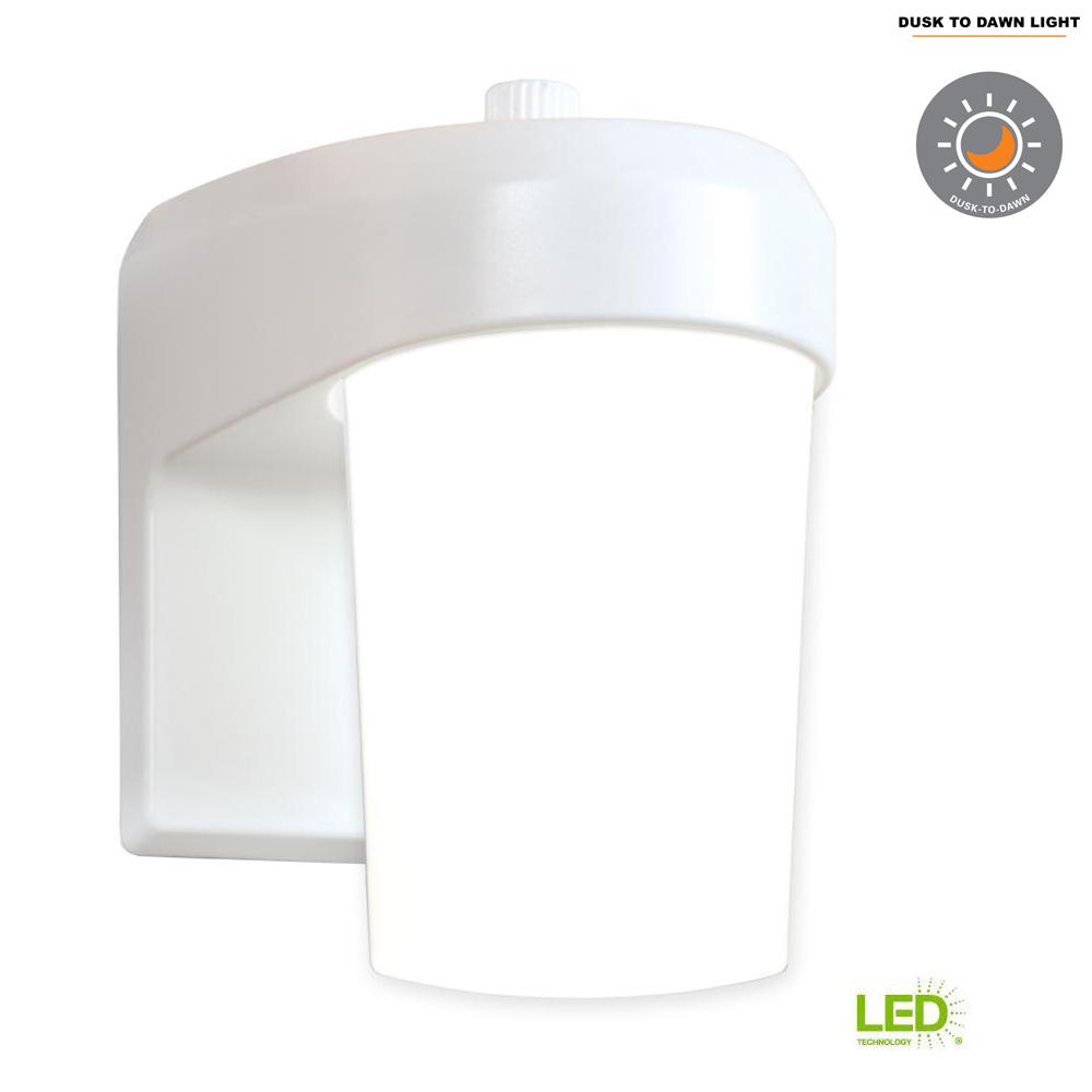 All-Pro White Dusk to Dawn LED Jelly Jar Light w/Photocell