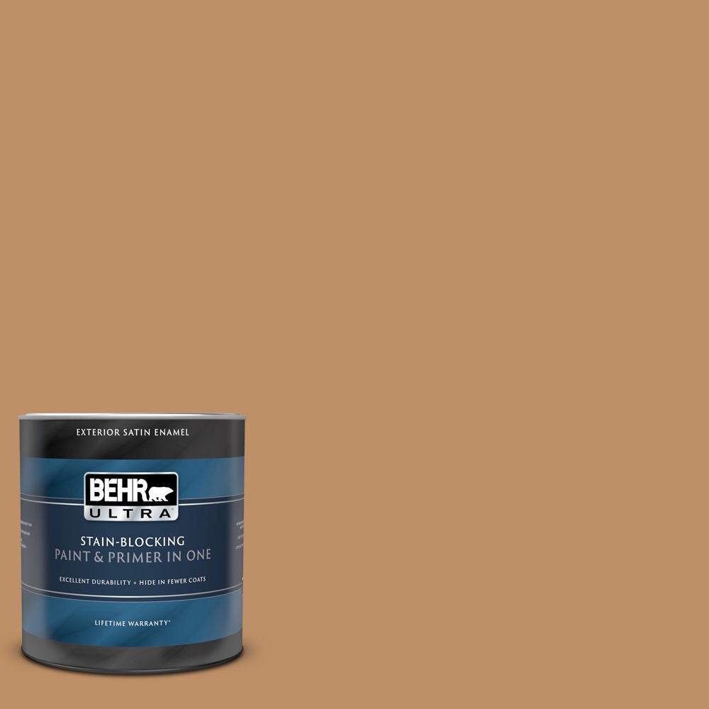BEHR ULTRA 1 qt. HDCCL15 Burnished Caramel Satin Enamel Exterior