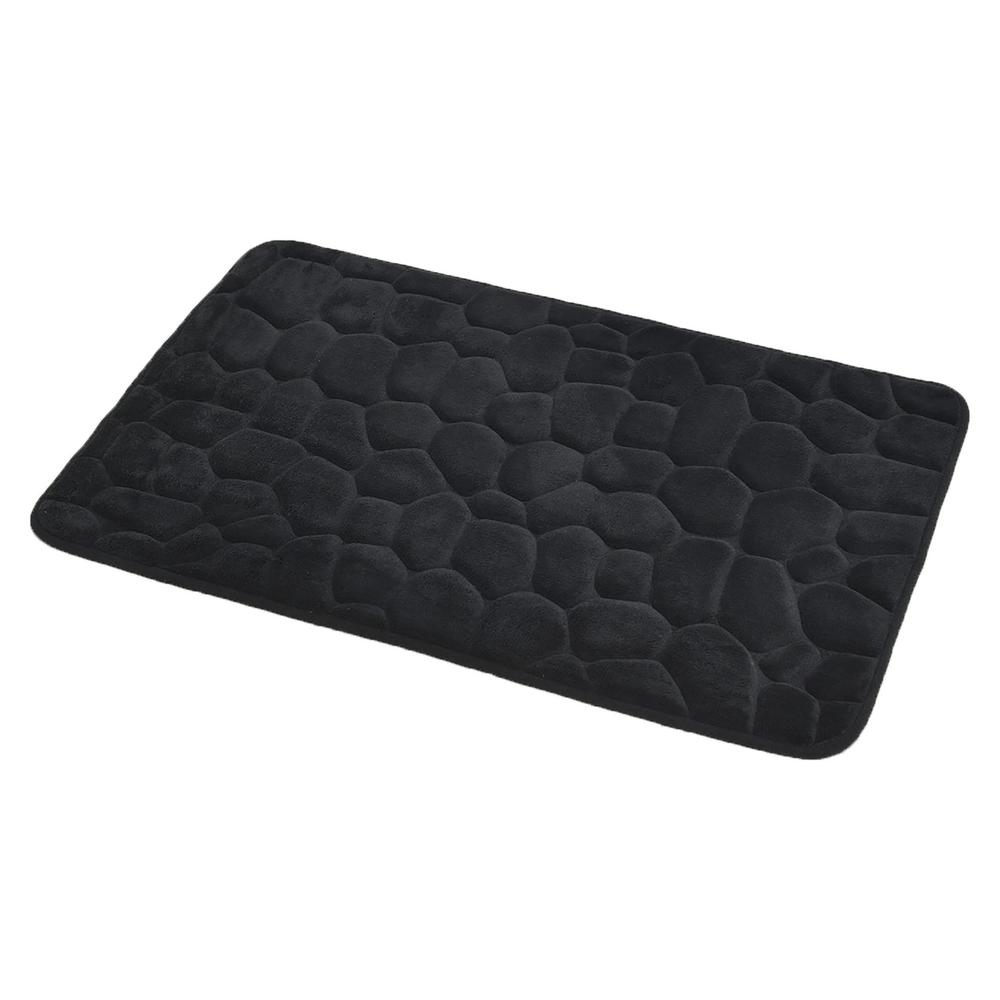 3D Cobble Stone Shaped Memory Foam Bath Mat Microfiber Non Slip 