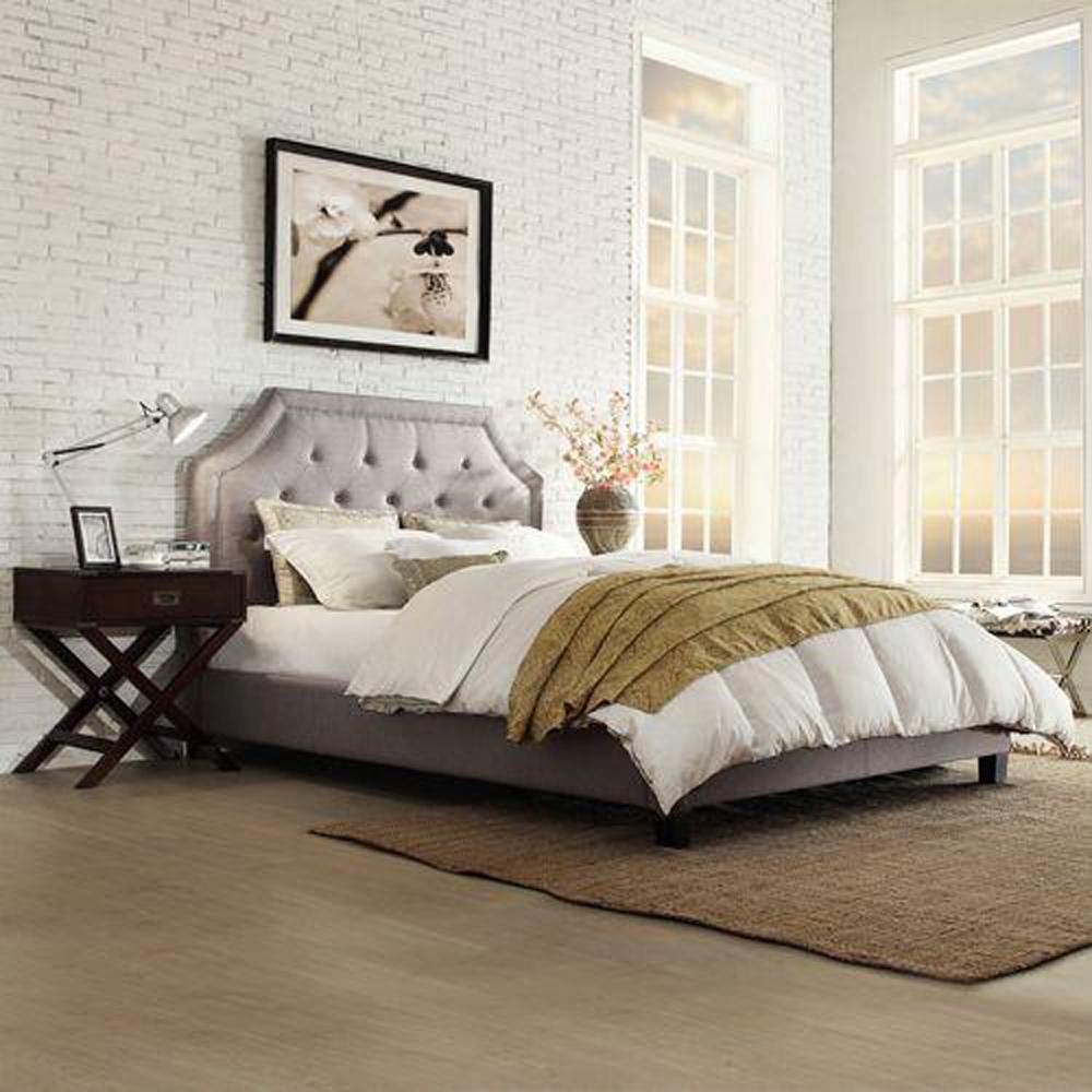 HomeSullivan Monarch Grey Queen Upholstered Bed-40E388B022W(3A)[BED ...