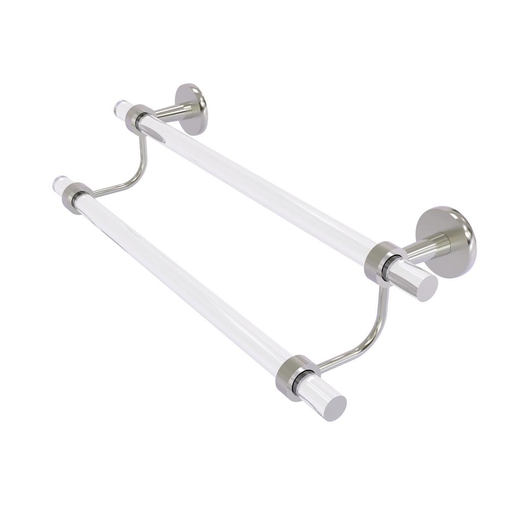 Allied Brass Clearview 18 in. Double Towel Bar in Satin Nickel