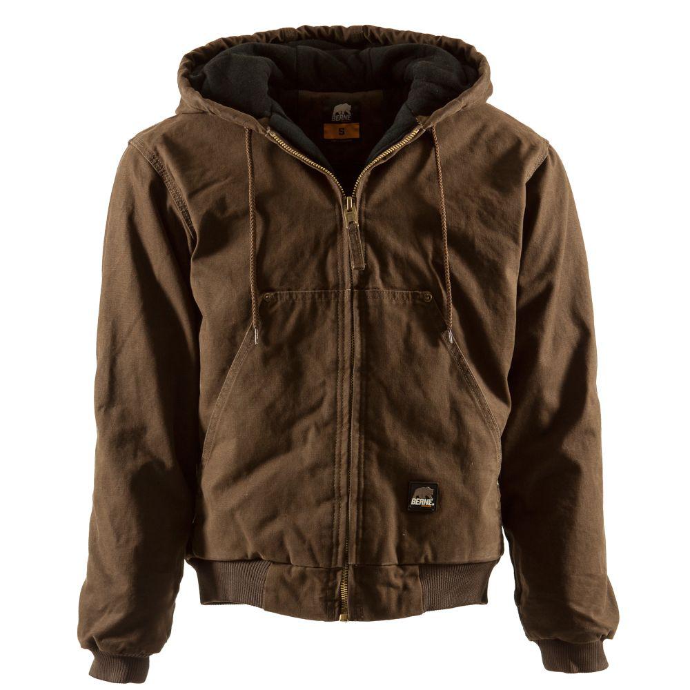 mens brown hooded jacket