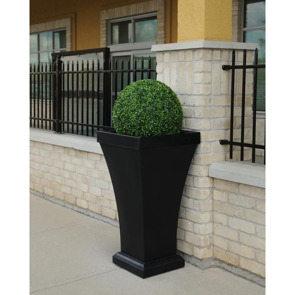 Mayne Bordeaux 40 In Black Plastic Planter 8802 B The Home Depot   Black Mayne Planters 8802 B 64 1000 