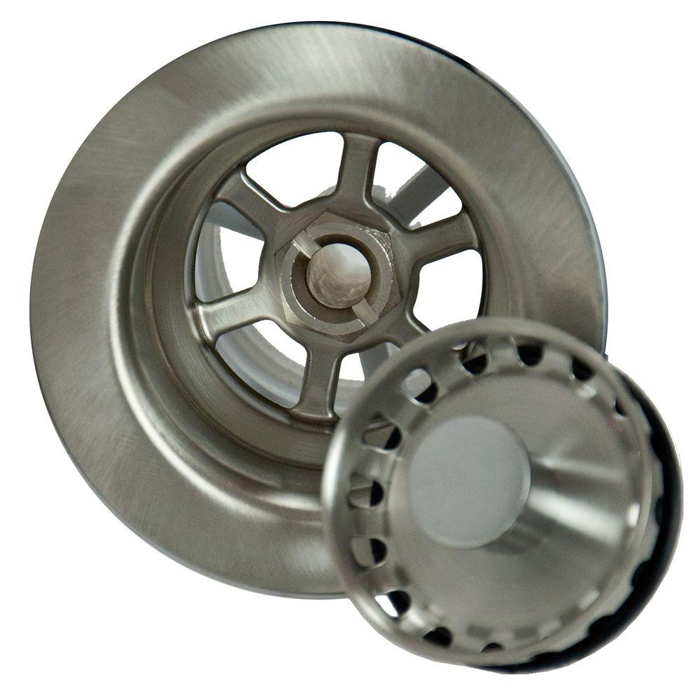 Brushed Stainless Sink Strainers Drain Parts The Home Depot