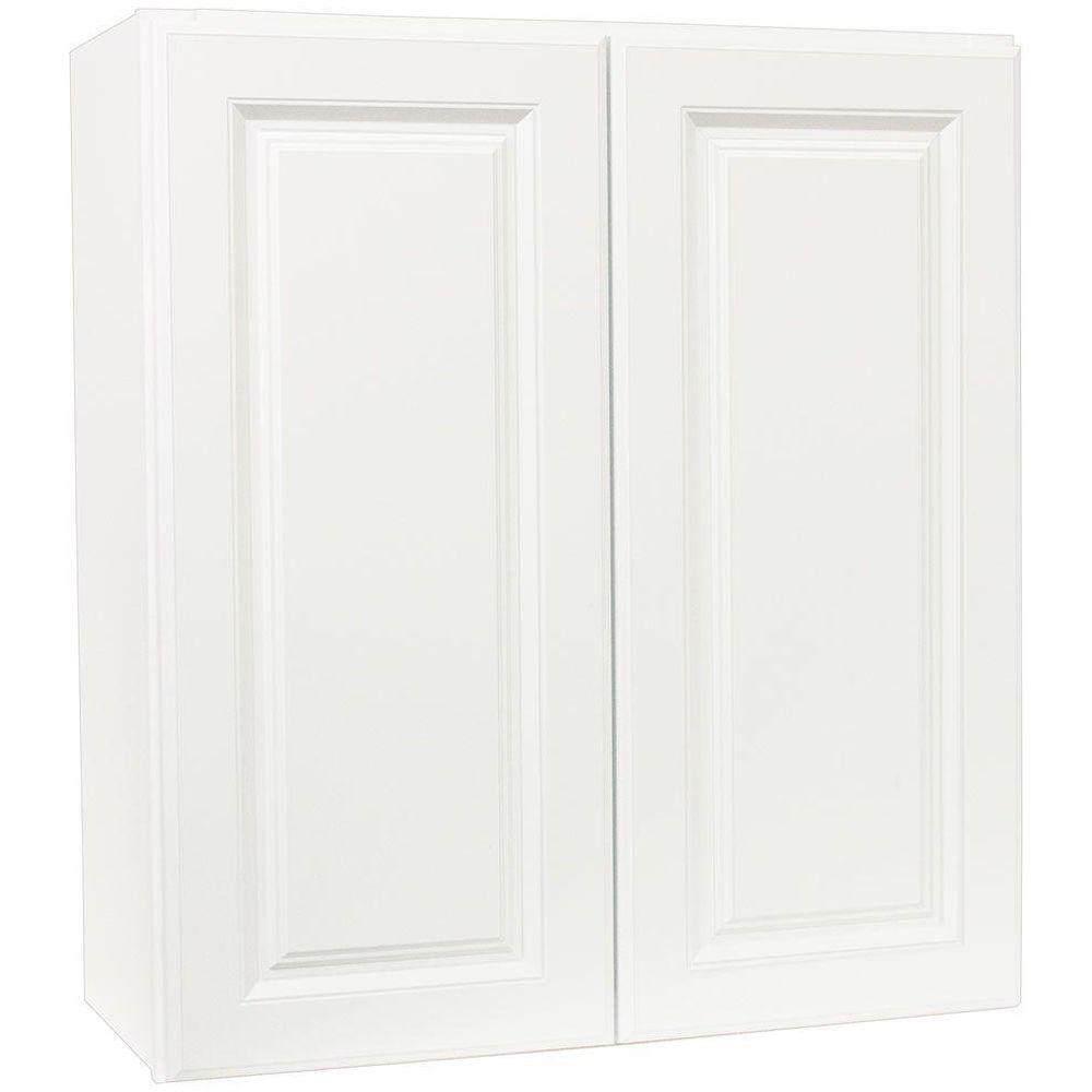 27 x 30 x 12 In. Hampton Bay 2478270 Hampton Assembled Wall Kitchen Cabinet In Satin White