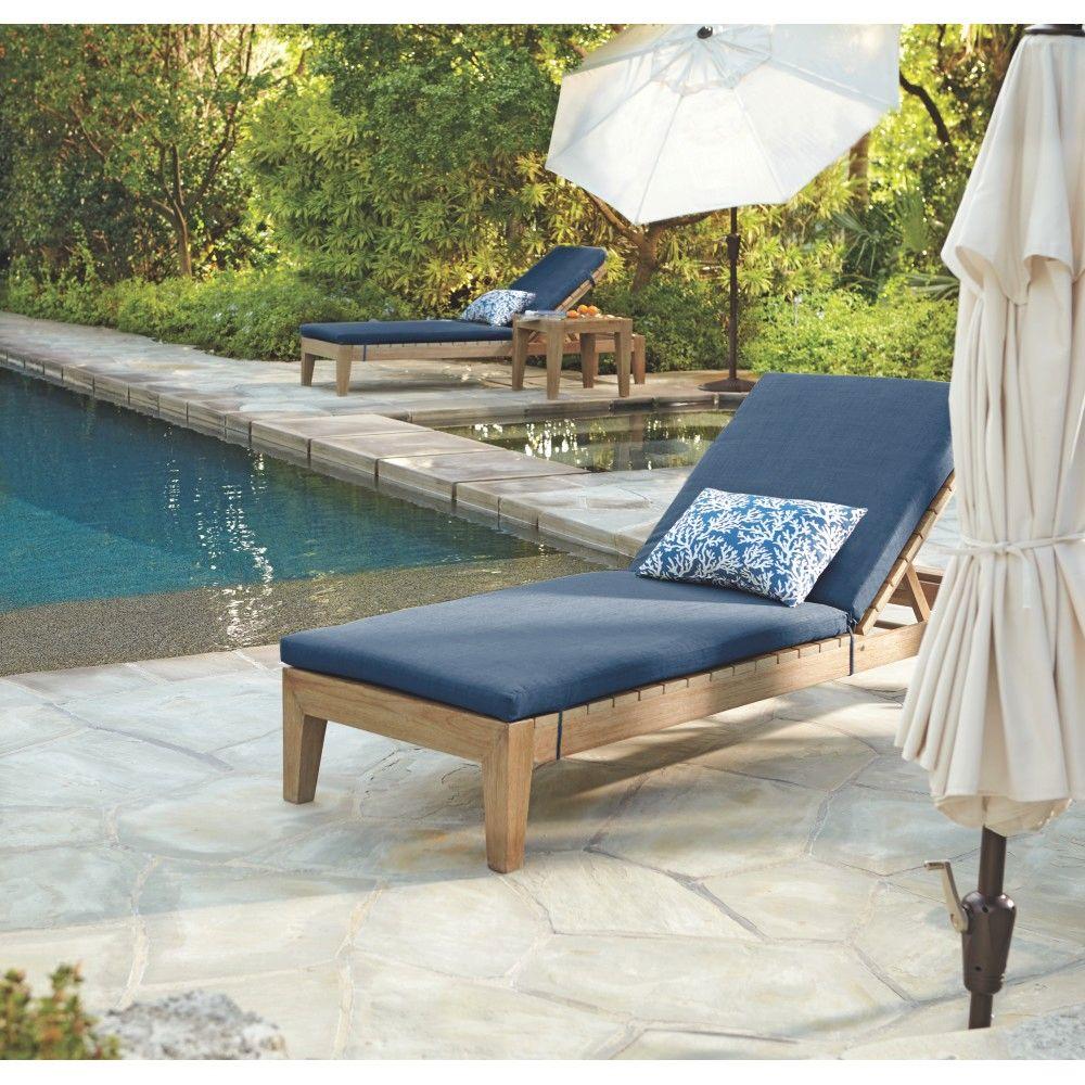 Bermuda Patio Furniture Outdoors The Home Depot Bermuda Distressed Grey All Weather Patio Chaise With Indigo Fabric Cushions